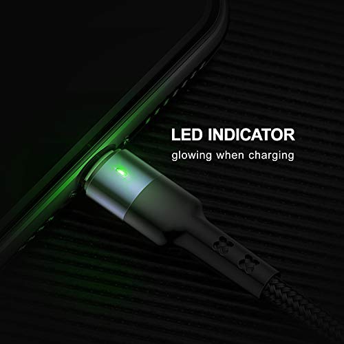 USAMS 2Pack Multi Charging Cable Nylon Braided Short 1FT 4 in 1 USB Charge Cord with Phone Type C Micro USB Connector for Phone/Galaxy and More - color: Multicolored, size: 1ft