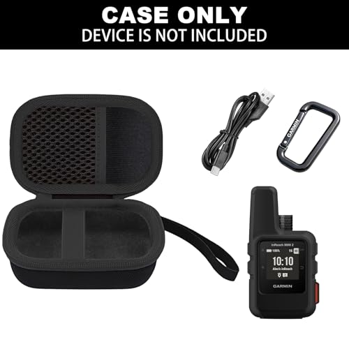 Hard Travel Case for Garmin inReach Mini 3 Satellite Communicator | Compatible with Garmin inReach Mini 3 Plus 2, Carrying Case, Zipper for Smooth Opening and Closing, Black Case - color: Black Case