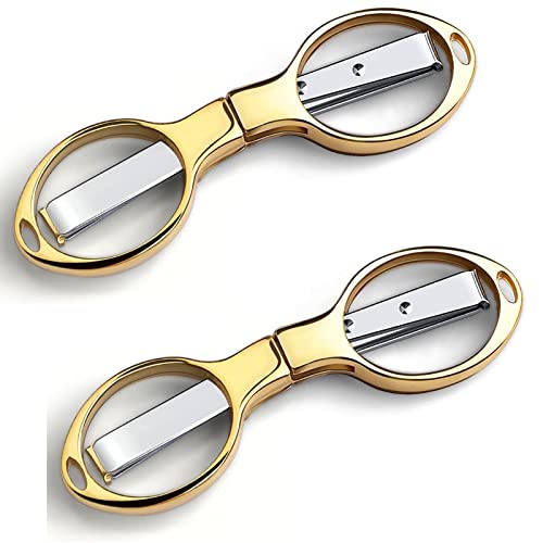 Folding Scissors, TSA Compliant & Portable, Compact, Safe Travel Scissors, Stainless Steel Retractable, 2 Pcs - size: Golden 2pcs