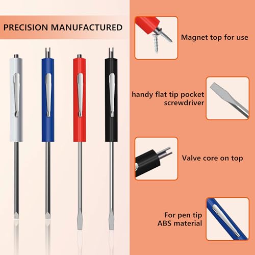 Pen Screwdriver Set, Magnetic Handle & Valve Tool, for Watch/Glasses Repair - size: 4Pcs
