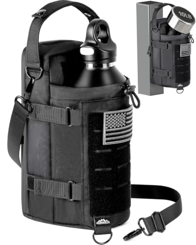 Magnetic Gym Bag for Men - Water Bottle Carrier Holder Bag | Shoulder Strap, 4 Built-in Magnets Gym Gifts for Men - color: Tactical Black