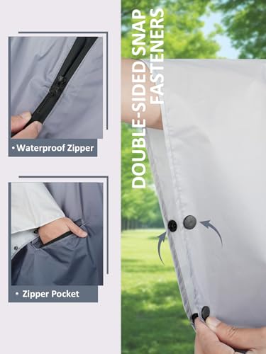 Unisex Hooded Rain Poncho, Waterproof Raincoat Jacket with pocket for Adult, Rain Coat for Outdoor Activities - color: Gradient Gray