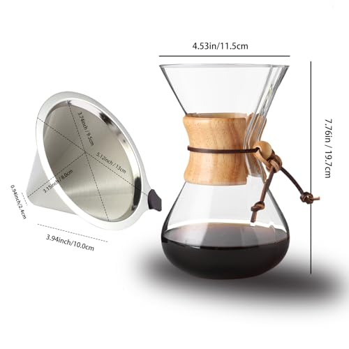 subjectthree Drip Coffee 6 Cup Glass Pour Over Coffee Maker Kit (20 Ounce) - size: 20 Ounce