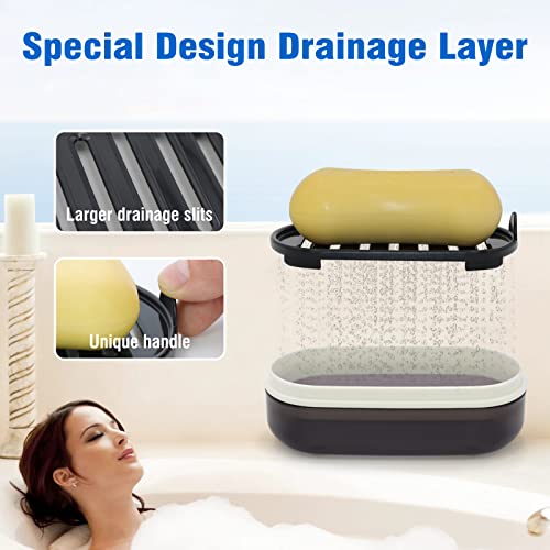 AIMAIAIMAI Travel Soap Container, Leakproof Soap Box, Travel Soap Holder with Removable Draining Layer, Portable Soap Case for Traveling, Camping, Gym (Black) - color: Black Style a