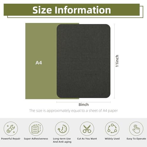 2Pcs Self-Adhesive Linen Fabric Patches, Quick Repair for Sofas, Tents, Car Seats/8" x 11", Black Gray - color: Black Gray