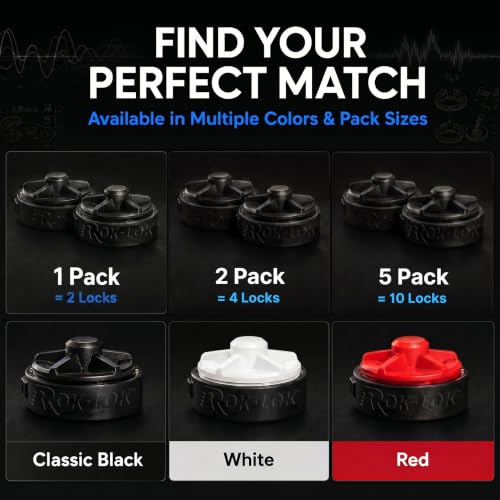 Rok Lok PRO Guitar Strap Lock - 1 Pack (Black) - No Mods Required - color: Black, size: 1 Pack