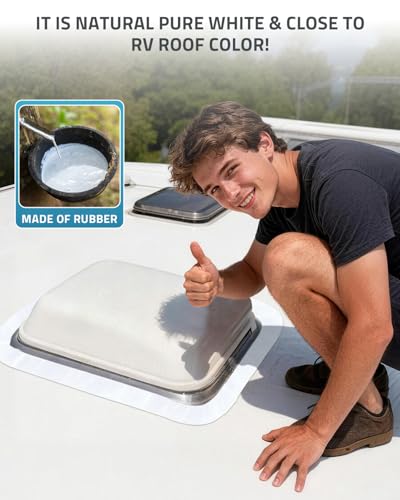 PAULINN RV Camper Roofing Repair Sealant Tape, 2 Inch X 50 Foot Natural White Trailer Roof Rubber Sealing Tape, UV & Weatherproof Roof Seal Tape for RV Camper Trailer Boat Sealing Leak Repair - style: 2in*50ft