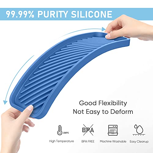 Silicone Sponge Holder, Kitchen Sink Organizer Tray（Blue） - color: E-bu, size: 9.3x3.6inch