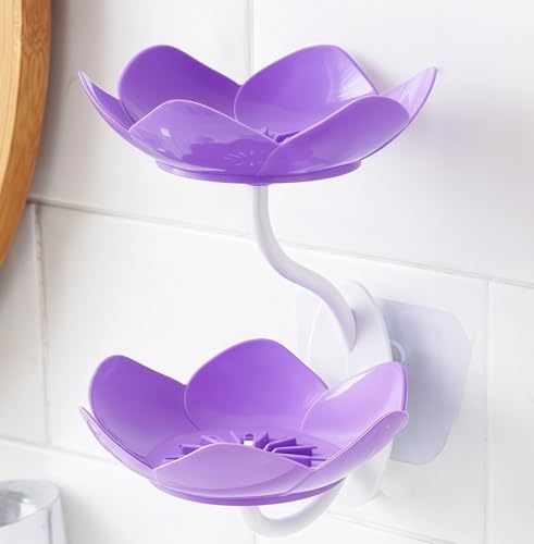 Soap Holder Shower,bar soap Holder,Adhesive Soap Dish for Bathroom Wall - color: D-purple