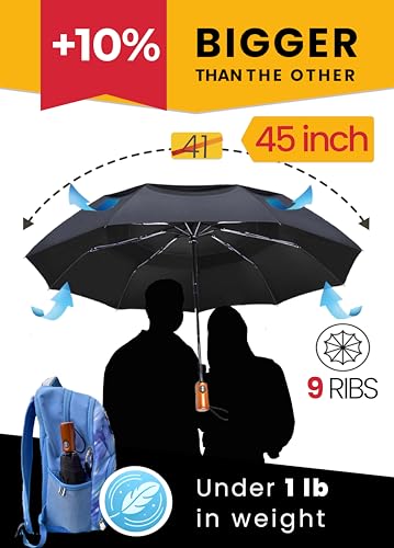 Raintrend Windproof Travel Umbrellas for Rain Automatic +10% Bigger Canopy Strong Frame Compact Folding Portable Umbrella for Women Men Backpack Purse - color: E 4 Pack
