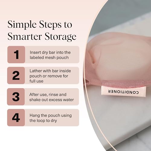 Kitsch Soap Saver Bag – Patented Mesh Bag Soap Holder - Terracotta | for Shampoo and Conditioner Bars – Extends Use & Prevents Soggy Mess – Recycled Beauty Mesh Pouch, Eco-Friendly - color: Terracotta