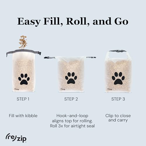 (re)zip Large Roll Top Pet Food Storage Bag 40-Cup, BPA-Free, Food-Grade, Pet-Safe, Freshness Seal for Camping, Travel & Daily Use, Machine Washable, Cobalt Blue - color: Cobalt Blue, size: 40 Cup