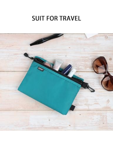 GOX Small Toiletry Bag for Men Bulk Cosmetic Bag Dopp Kit Carry On Zipper Pouch Organization Nylon Small Packing Sack Waterproof (Turquoise) - color: Turquoise