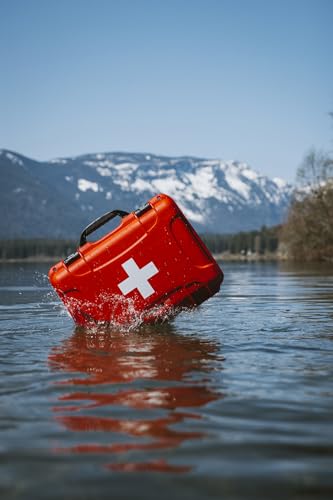 NANUK 904 Waterproof First Aid Box Empty – Durable, Medical First Aid Organizer Case, IP67-Rated, Dustproof, Impact-Resistant, and Floats (8.4" x 6.0" x 3.7") – Red | Floats (8.4' x 6.0' x 3.7'), Medical Organizer Case, IP67-Rated - size: 904 - Empty