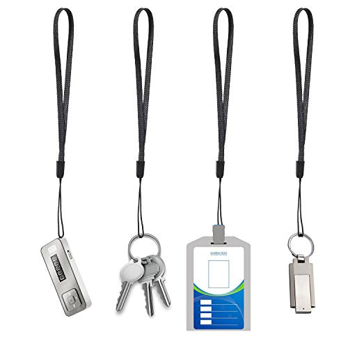 Wisdompro 50 Pack 7 inch Short Hand Wrist Strap Lanyard - Black - color: Black