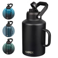 BJPKPK 128oz Stainless Steel Water Bottle, 1 Gallon Insulated Water Jug - color: Black, style: 128oz-Side Handle