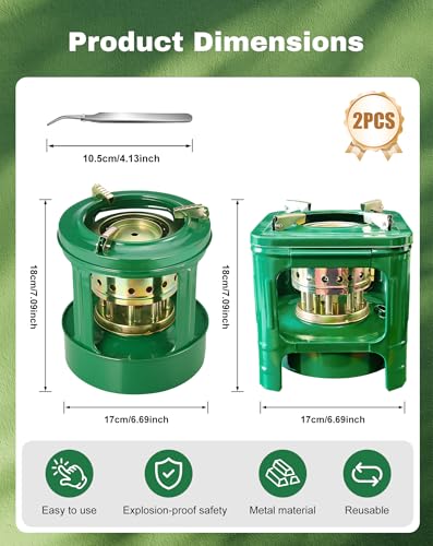 Camping Picnic Burner Furnace, Efficient Portable Camping Stove, Backpacking Oil Stoves Cooker Cookware, Handy Outdoor Portable Kerosene Stove (Round+Square) - size: Round+Square