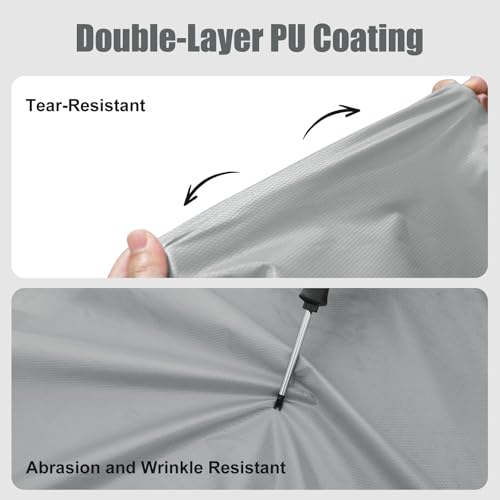 Andake Waterproof Rain Poncho for Adults Unisex,230T Ripstop Polyester,Raincoat Gear with Transparent Viewing Window Outdoors - color: Grey