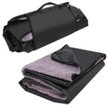 REDCAMP 79"x59"Large Outdoor Camping Blanket Sherpa Fleece Lining, Black - color: Matte Black, size: 59"x 79"