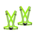 Chiwo Reflective Vest Running Gear 2Pack, High Visibility Adjustable Safety Ves for Night Cycling,Hiking, Jogging,Dog Walking - color: Green
