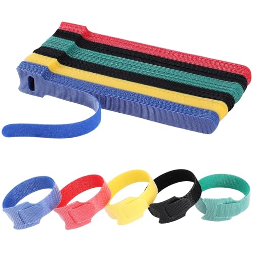 MVYC 150PCS 8 Inch Cable Ties Reusable Multi-Purpose Wire Ties Cord Organizer Adjustable Cable Management 5 Colors - size: 8 Inch