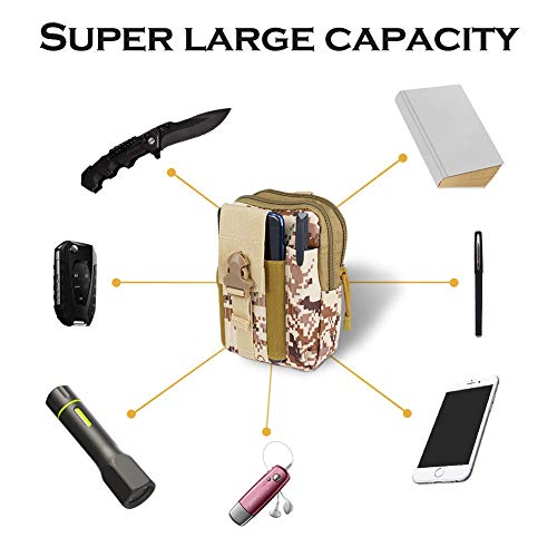 Utility Pouch Gadget Belt Waist Bag with Cell Phone Holder for Compact Carry Waist Pack - color: 5.Camouflage