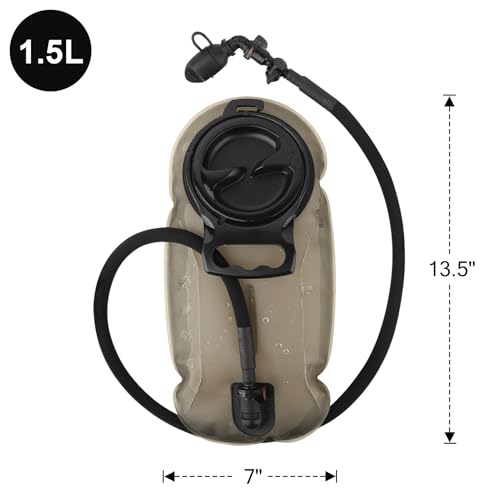 PETAC GEAR Hydration Bladder, 1.5L/2L/3L Hydration Water Bladder for Hiking Backpack, TPU Leak Proof Water Reservoir Storage Bag for Hydration Pack Replacement for Camping Cycling Running Outdoor - size: 1.5L