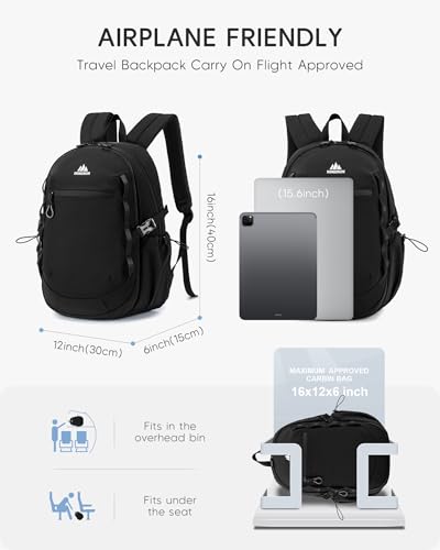 40x30x15cm Personal Item Bag 16x12x6 Travel Backpack Flight Approved with Anti-Theft Pocket Water-resistant Casual Daypack for Weekender Business Hiking, Purple - color: Purple