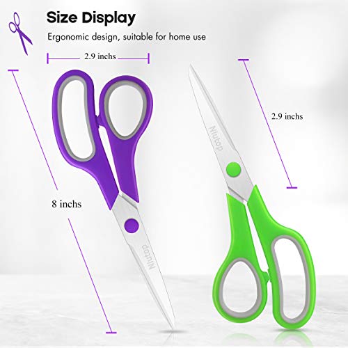 Scissors Bulk Set of 50-Pack, Niutop 8" Multipurpose Sharp Sewing Craft Fabric Scissors for Office Home High/Middle School Student Office Teacher Art Supplies, Soft Comfort-Grip Right/Left Handles - color: 50 Packs