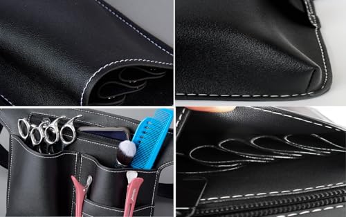 Scissor Bag,Barber PU Leather Waist Pouch,Professional Hairdressing Tools Storage Holster with Waist Belt,Hairstylist Waist Belt,Professional Hairdressing Tools Storage Holster - color: Pink