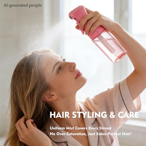 Continuous Spray Bottle for Hair, 6.8 OZ Ultra Fine Mist Spray Bottle - color: Pink