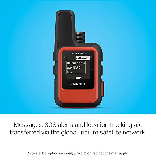 Garmin inReach Mini 2 Satellite Communicator, Two-Way Messaging, SOS, GPS, Flame Red, 010-02602-00 Bundle w/Wagan LED Brite-Nite Dome Lantern Flashlight + Deco Essentials 2 Year CPS Plan - color: Orange/Black