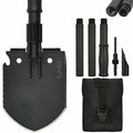 iunio 35in Folding Survival Shovel, Heavy-Duty Carbon Steel Military Shovel, Entrenching Tool for Disaster Recovery, Car Emergency, Camping, Off-Road, Gardening, Backpacking, and Metal Detecting - size: 35in Premium E-tool