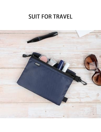 GOX Small Toiletry Bag for Men Bulk Cosmetic Bag Dopp Kit Carry On Zipper Pouch Organization Nylon Small Packing Sack Waterproof (Navy) - color: Navy