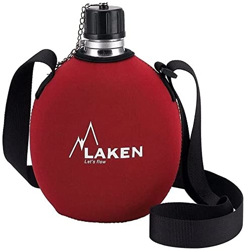 Laken Clasica 34oz Water Canteen, Aluminum Camping Bottle with Neoprene Pouch and Strap, Narrow Mouth, Leak Proof, BPA Free, Red - color: Red Narrow