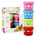 Snack Containers - 4.2 Oz Reusable Condiment Containers with Screw-on Leak Proof Lid | Perfect for Salad Dressing Sauce Dips Lunchbox Picnic Travel Bento Box | BPA-Free | Dishwasher Safe - color: Pastel Color Set-Heart