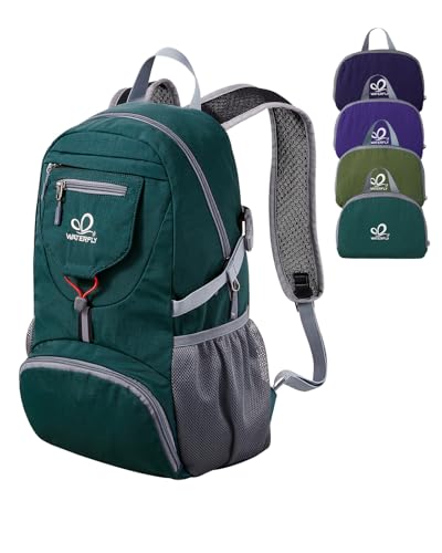 WATERFLY Small Lightweight Packable Backpack: 20l Ultra Light Foldable Travel Hiking Camping Daypack Day Pack for Man Woman | 20L,Recycled nylon material,Multi-compartment storage,Water-resistant,Everyday carry,Ultra Light Foldable Travel Day Pack - color