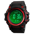 Watch Compass, Altimeter Barometer Thermometer Temperature, Pedometer, Military Army Waterproof Outdoors Sport Digital Watch for Men - color: Red