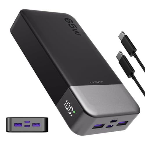 JUOVI 65W Portable Charger for Laptop Power Bank 20000mAh - color: Black