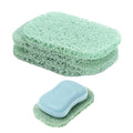 Snowkingdom 4 Pack Green Soap Saver Draining Lift Pad 2.9" x 4.5" PVC Non-BPA Non-Slip Durable - color: Green