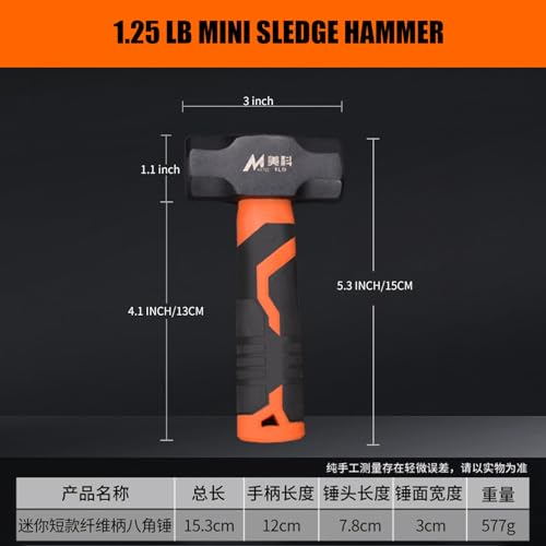 1.25 lb Mini Hammer,Small Hammer Outdoor Camping