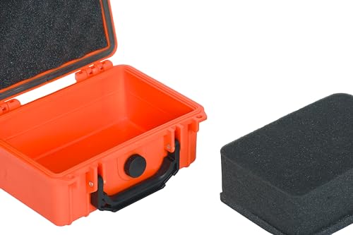 MEIJIA Portable All Weather IP67 Waterproof Protective Case, Hard Case,Camera Case With Customizable Foam,Fit Use of Drones, Cameras,Equipments, 8.12”x6.56”x 3.56” (Orange) - color: Orange, size: 8.12 x 6.56 x 3.56 inches