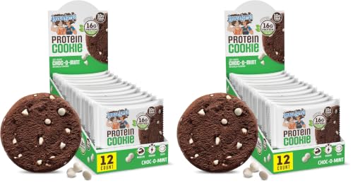 Lenny & Larry's Complete Protein Cookie, [Choc-O-Mint], Chewy Soft Baked, 16g Plant Protein, Vegan, Non-GMO, High Fiber, [4 Ounce] Cookie,(Pack of 24) - size: 4 Ounce (Pack of 24)