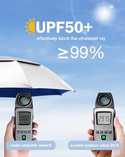 Gonex 62/68/72/80 Inch Golf Umbrella, Auto Open, Windproof, UV Protection - color: Silver/Blue, size: 80 inch