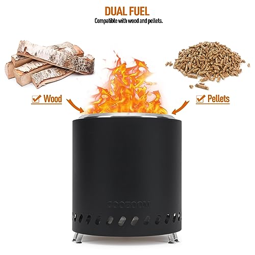 Portable Table Top Fire Pit with Stand, 8.6" Stainless Steel Mini Outdoor Low Smoke Burning Tabletop Firepit Fueled by Pellets or Wood, for Outside Camping Black - color: Black, size: 8.6 Inch