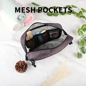 Small Travel Toiletry Bag for Men, Dopp Kit Mens, Zipper Pouch for Travel - color: Grey