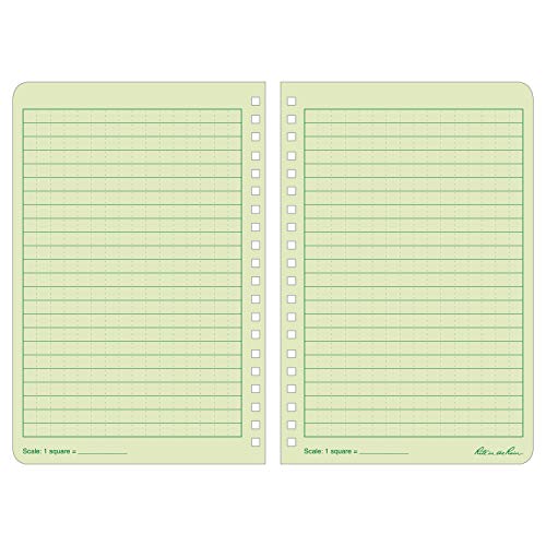 Rite In The Rain Weatherproof Side Spiral Notebook, 4.625" x 7", Green Cover, Universal Pattern (No. 973), 7 x 4.875 x 0.375 - color: Green, size: 1 Pack, style: Universal