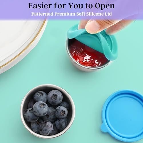 Qukaka 6x1.6 Oz Salad Dressing Containers with Lids - color: Rainbow, size: 1.6 oz Round