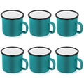 P&P CHEF Enamel Camping Coffee Mug Set of 6, 12 Ounce, 350ML & Green - color: Green