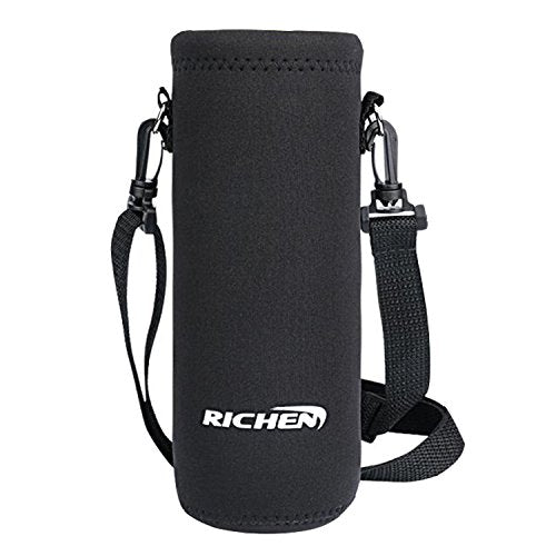 Neoprene Water Bottle Carrier Bag with Adjustable Shoulder Strap,Insulated Water Bottle Cover for Stainless Steel/Glass/Plastic Bottles - color: Black, size: 500ml